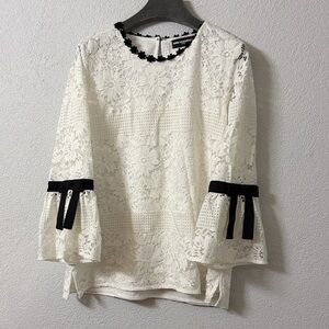 Karl Lagerfeld Lace Blouse - White and Black